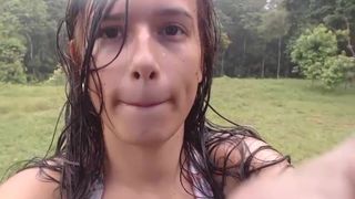 Princesslatina - Outdoor Rain Recording + chasing chicken