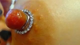 C@$$$ie - Nipple play with nipple jewelry
