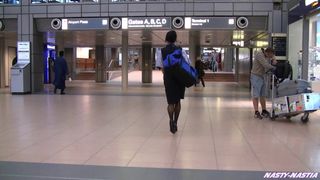 Nasty-Nastia - Nasty Stewardess - im Flughafen hart gefickt