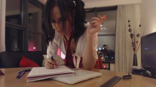 CrazyBella - dirty school girl riding n gets fucked