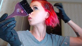 SchuylarWitch - hair dyeing pink to red