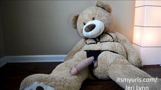 Gorgeous brunette have sex w Teddy Bear