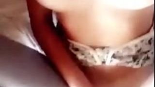 Cherubesque cums in thigh highs with workers outside