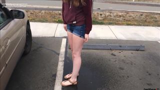 GingerSpyce - RISKY Public Teen SQUIRT - Road Trip 2018 2