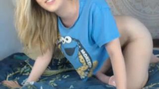 AutomicBlonde riding a huge dildo
