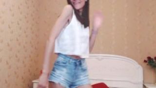 janescarlet 1 bra off, panties down, lick toy & masturb