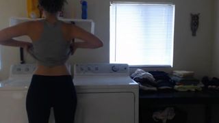 Banks laundry room dildo nude tease