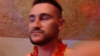 sexy jean shorts sucks hot cock for cum facial