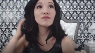 AlexiaGwen teasing with a ball gag, dildo and lipstick