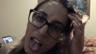 sexy doggy fuck cum spray glasses facial