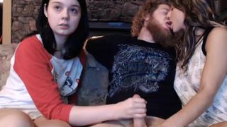 sexy babes 3some share hot cum cumshot facial