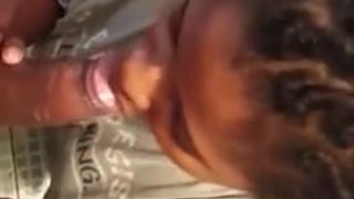 Trini girl sucking guy off in shower-room
