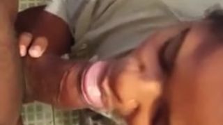 Trini girl sucking guy off in shower-room