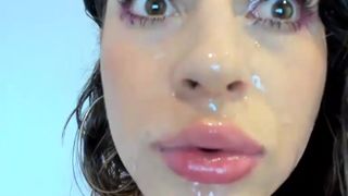 cum aftermath covered face
