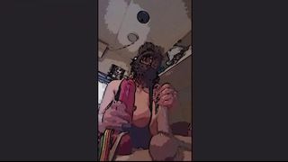 Cartoon Arab Teen Stroking two Cocks