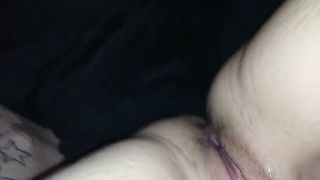 Fuzzy Tattooed Pussy Covered in Cum! how Delicious!!
