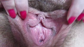 Extreme Close up on my Hairy Pussy and Big Clit