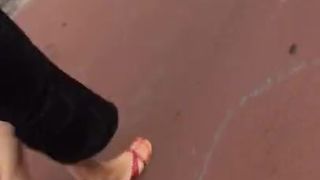 Candid well Worn Flip Flop Walk