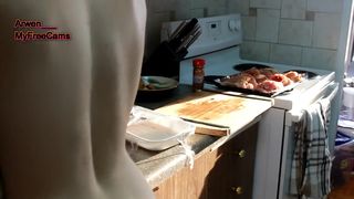 Naked Red Head Cooks Delicious Chicken