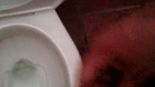 Una Paja En El Baño Público En Cámara Lenta.