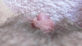Extreme Close up on my Hairy Big Clit Pussy