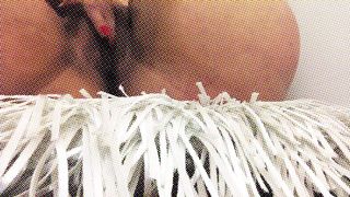 Carlycurvy Rubbing Clit on Fringe Pillow