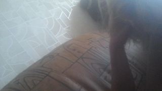 Young Russian Blonde Sucks off doing Blowjob from her Boyfriend at Home 003