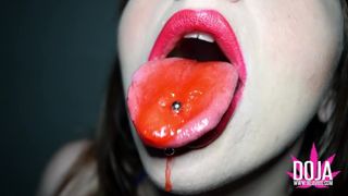 Stretched Tongue Piercing Mouth Fetish Popsicle Wet & Messy Drool PREVIEW