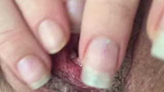 Spreading Creamy Pussy after a Deep CreamPie