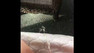 Masturbating for my Neighbor. he kept trying not to Watch