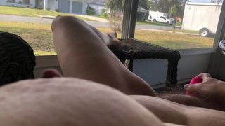 Masturbating for my Neighbor. he kept trying not to Watch