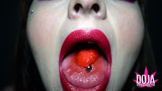 Stretched Pierced Tongue Mouth Fetish
