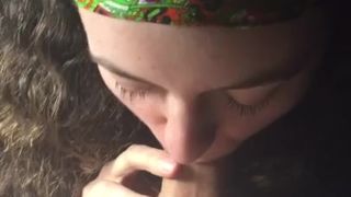 POV Strip Tease Deep Throat Blowjob
