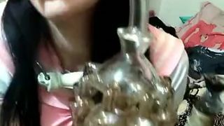 Smoking from my 8chamber Glass Recycler!