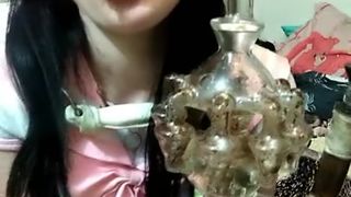 Smoking from my 8chamber Glass Recycler!