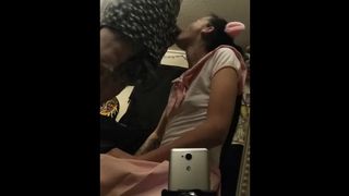 Tattooed Sailor Moon Cosplay Sucks Dick on Knees!