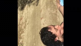 Cute Teen gives Quick Blowje in the Woods