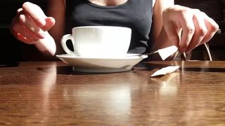 Fucking in the Toilet in a Pizzeria - Sex after Coffee