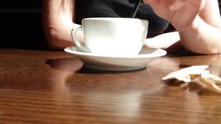 Fucking in the Toilet in a Pizzeria - Sex after Coffee