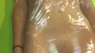Wrapped in Saran Wrap & given Intense Clit Pleasure