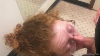 Redhead MILF Ivy Sucks Hubby off in a Public Changing Room CIM