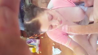 Making this Big Cock Cum on Cassie K's  Big Tits!