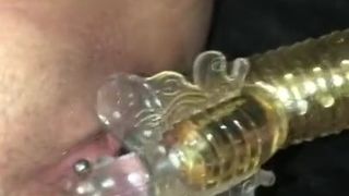 PiercedBabe33 Creaming her Pretty Pussy with new Toy