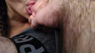 Sucking Hard on the Head of his Cock