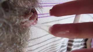 My Wetness after Rubbing my Big Clit into Hard Orgasm