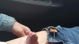 Candycherry7 -my first Footjob in a Car with Cumshot - Foot Fetish new Year