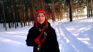 First Time PUBLIC Blowjob in Winter