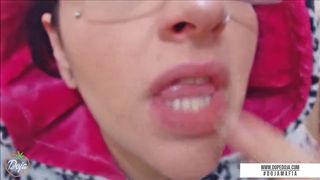 Wide, Pierced Tongue Honey Tease