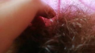 Close up on my Big Clit Hairy Pussy