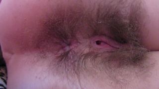 Winking my Wet Tight Hairy Asshole in Close up